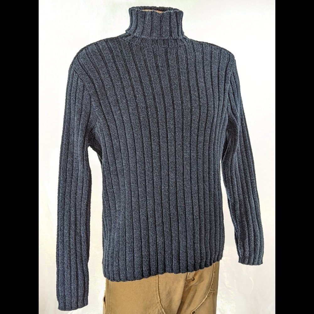 Polo Ralph Lauren Mens Vintage Ribbed Turtleneck Sweater Cotton Sz L EUC